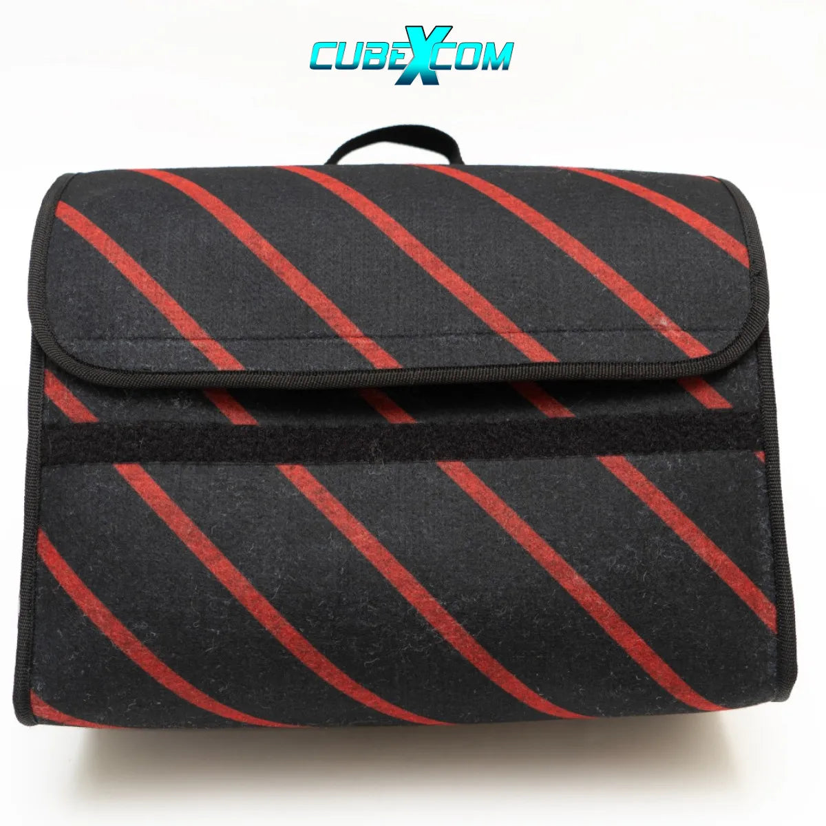 Auto Organizer Kofferbak, Auto Organizer, Autostoel Organizer, Naaldvilt Auto Kofferbaktas, Toolbag, Autotas, Kofferbak Gereedschapstas, Opbergtas Met Klittenbandsluiting, Bagagetas Triple Suit Rood Gestreept, GROETE, MIDDELE en KLEINE MAAT