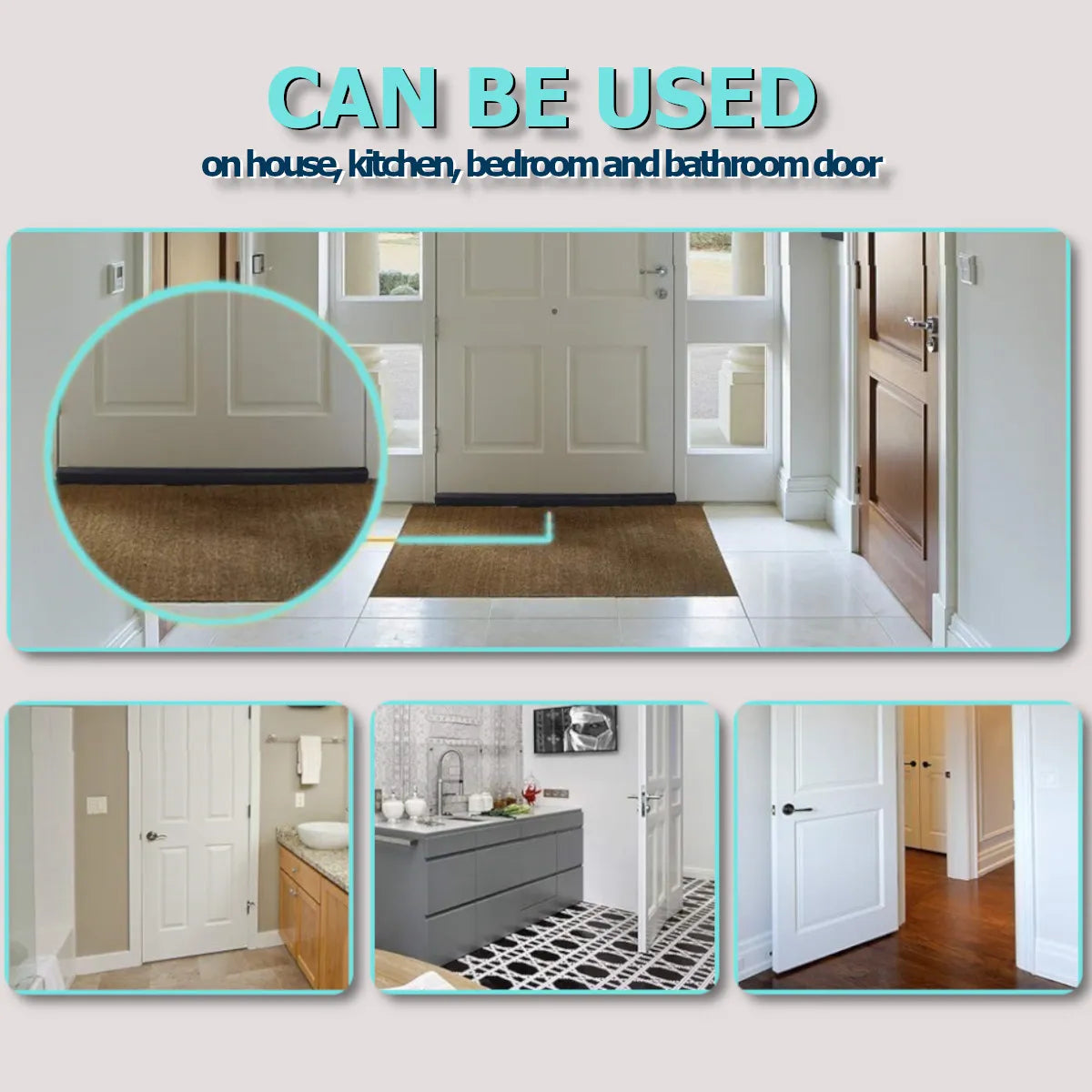 Tochtstopper, Tochtstrips Voor Deuren, Tochtband, Tochtwering, Tochtrol, Klittenbandsluiting Tochtstopper Met Enkele Deur Onderafdichting, Effectieve Deurafdichting Tegen Koude Lucht En İnsecten