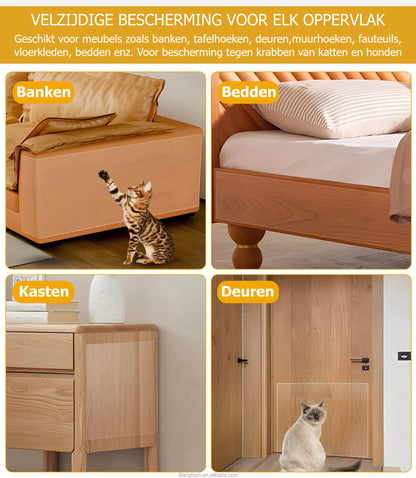 Anti Krab Vellen, Anti Krab Katten, Anti Krab Vellen voor Kat, Krabmeubelen, Krabpalen, Bankbeschermer, Meubelbescherming, Anti Krab Vellen voor Hond, Transparant, Anti Scratch, Klevende Anti Krab Vellen, 50 x 20 cm,