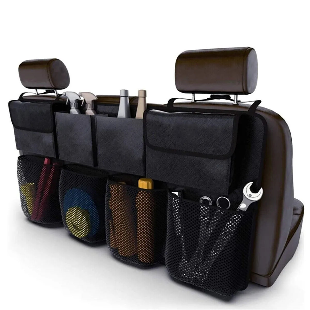 Auto Organizer Kofferbak, Auto Organizer, Autostoel Organizer, Auto Accessories, Universele Kofferbak Opbergtas Multi Pockets Auto Achterbank, Autostoel Rugleuning Organisator, Houdt Auto Netjes En Schoon, Verstelbare Riemen, 8Zakken