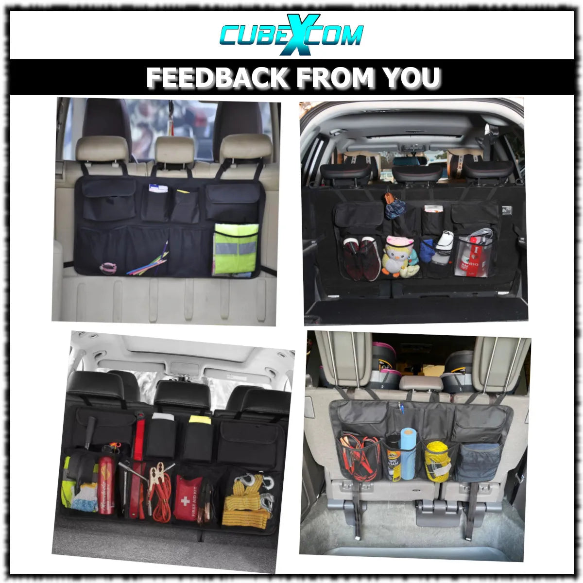 Auto Organizer Kofferbak, Auto Organizer, Autostoel Organizer, Auto Accessories, Universele Kofferbak Opbergtas Multi Pockets Auto Achterbank, Autostoel Rugleuning Organisator, Houdt Auto Netjes En Schoon, Verstelbare Riemen, 8Zakken