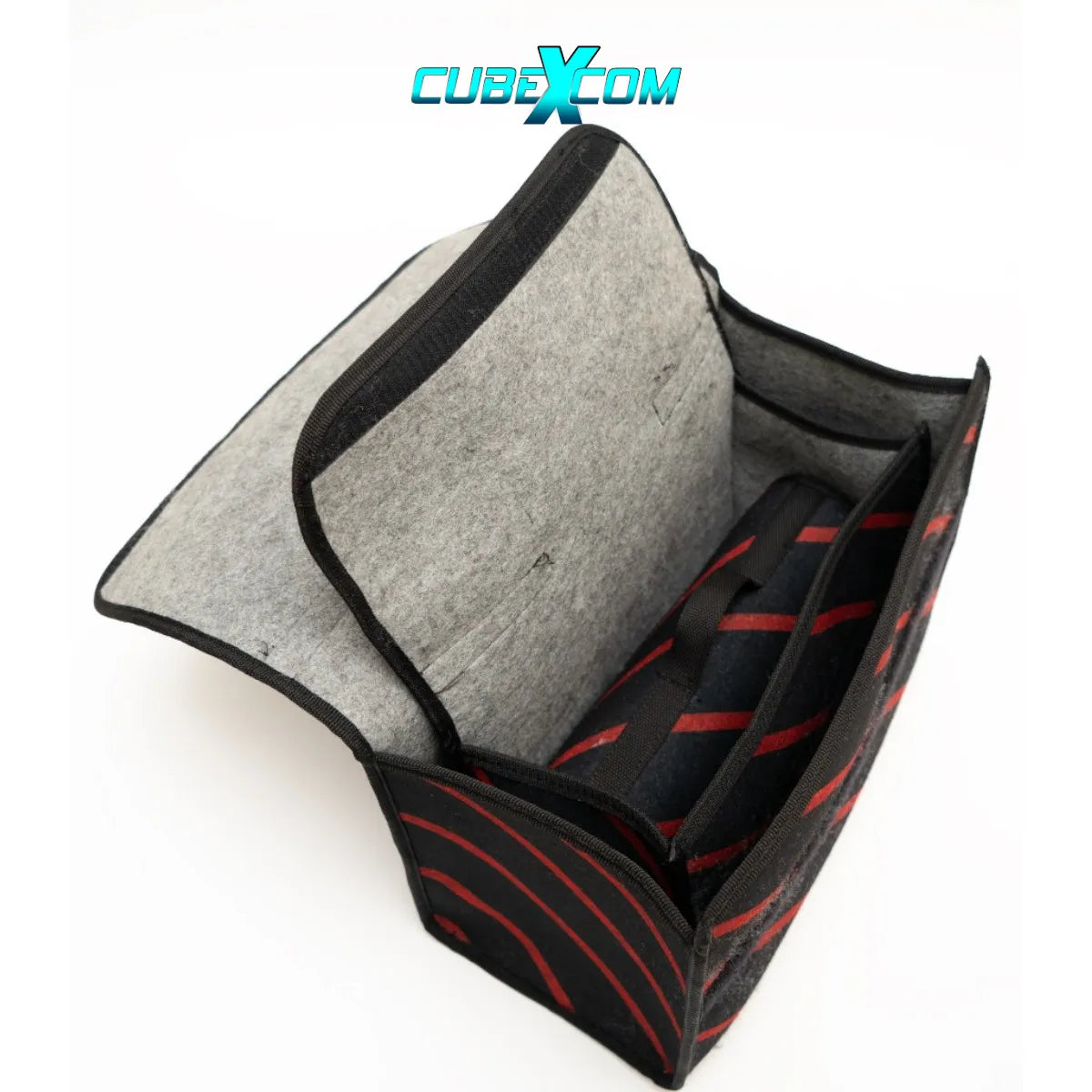 Auto Organizer Kofferbak, Auto Organizer, Autostoel Organizer, Naaldvilt Auto Kofferbaktas, Toolbag, Autotas, Kofferbak Gereedschapstas, Opbergtas Met Klittenbandsluiting, Bagagetas Triple Suit Rood Gestreept, GROETE, MIDDELE en KLEINE MAAT