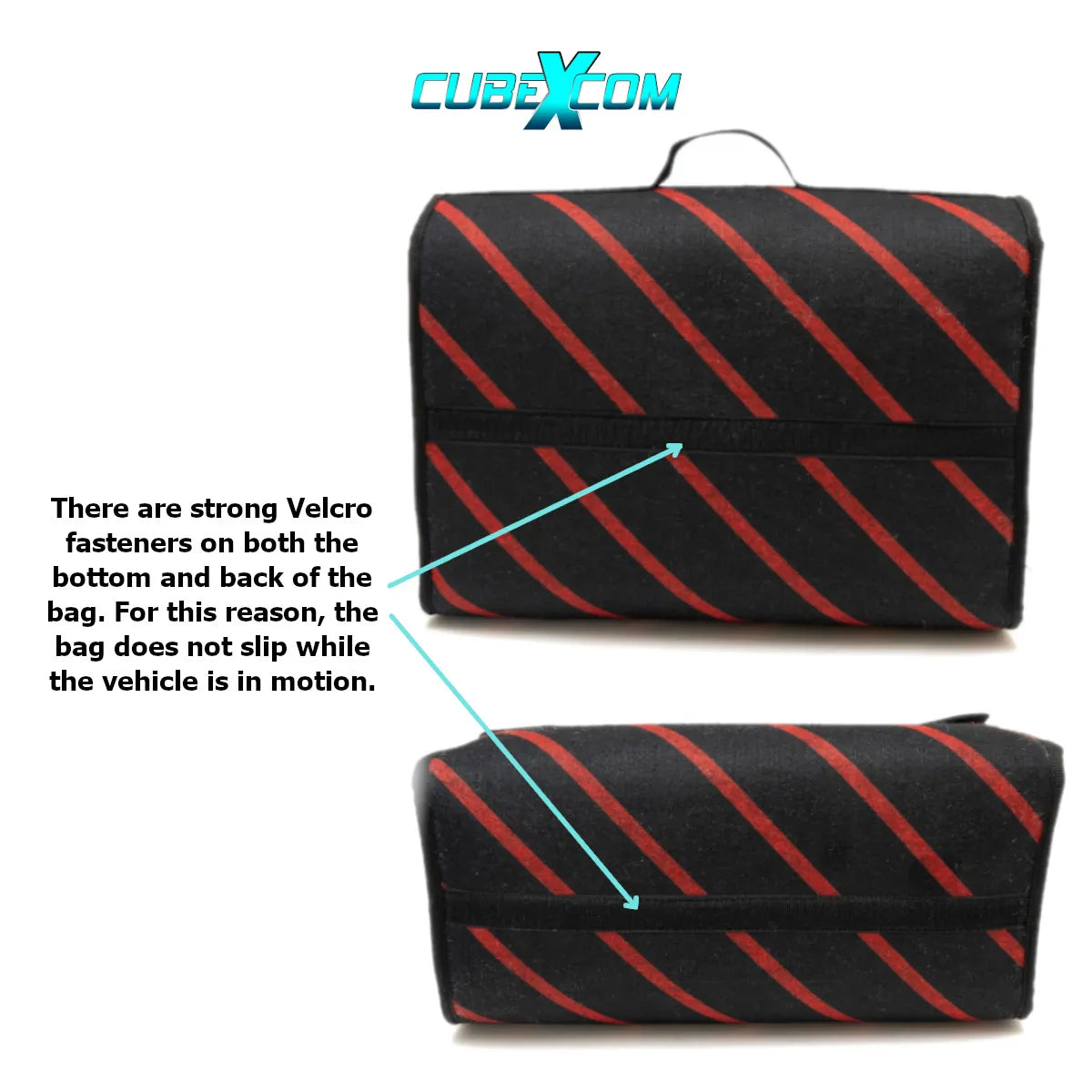 Auto Organizer Kofferbak, Auto Organizer, Autostoel Organizer, Naaldvilt Auto Kofferbaktas, Toolbag, Autotas, Kofferbak Gereedschapstas, Opbergtas Met Klittenbandsluiting, Bagagetas Triple Suit Rood Gestreept, GROETE, MIDDELE en KLEINE MAAT