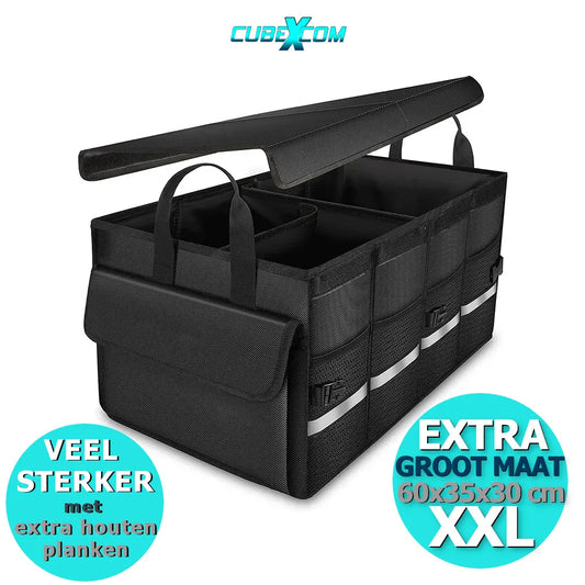 Auto Organizer Kofferbak, XXL Auto Organizer, 63 Liter Autostoel Organizer, Opvouwbare Kofferbaktas, Anti-Slip Ontwerp Voorstoel Of Achterbank En Kofferbak Opbergdoos,Toolbag, Autotas, Auto Opbergtas, Kofferbak Gereedschapstas, Meerdere Mesh Zakken