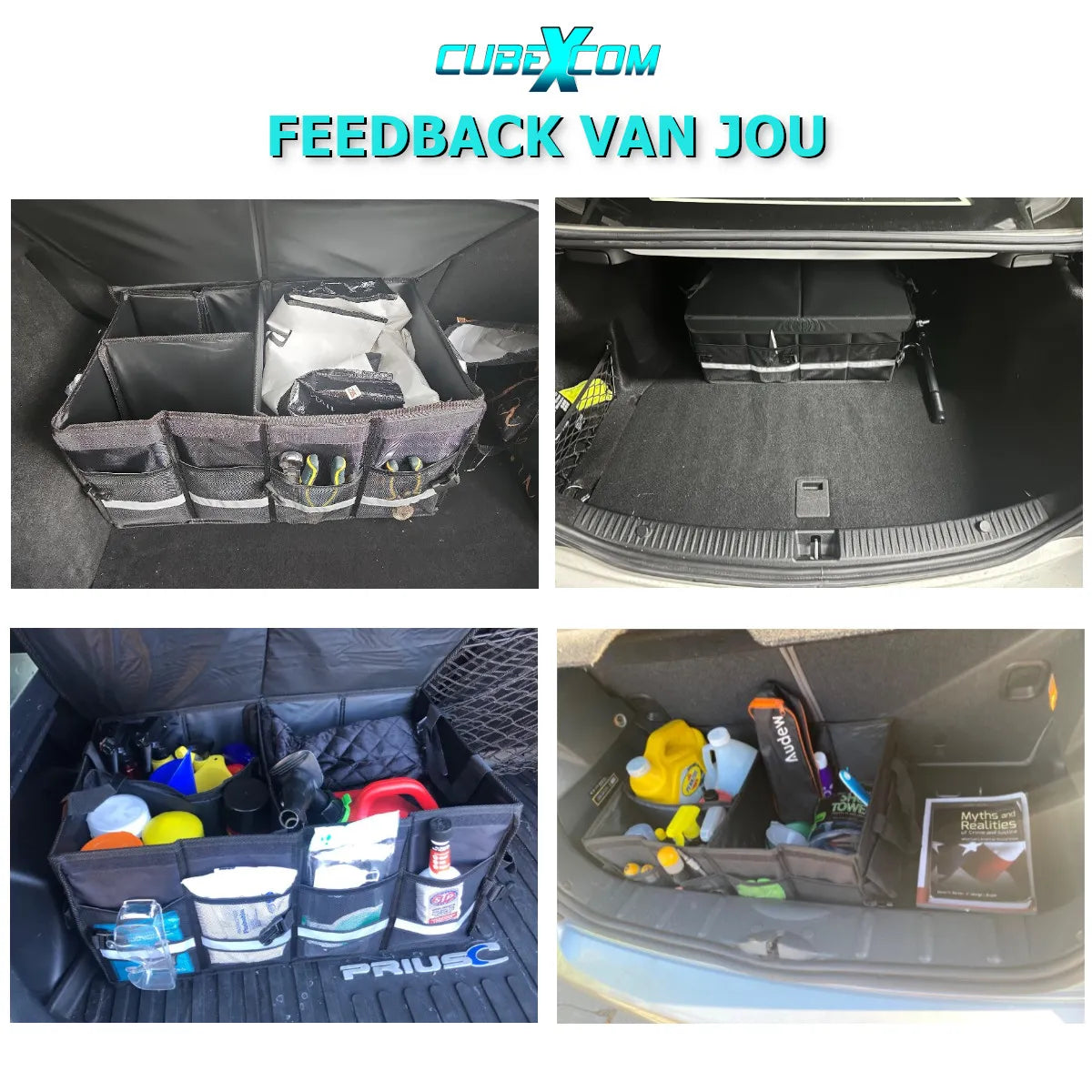 Auto Organizer Kofferbak, XXL Auto Organizer, 63 Liter Autostoel Organizer, Opvouwbare Kofferbaktas, Anti-Slip Ontwerp Voorstoel Of Achterbank En Kofferbak Opbergdoos,Toolbag, Autotas, Auto Opbergtas, Kofferbak Gereedschapstas, Meerdere Mesh Zakken