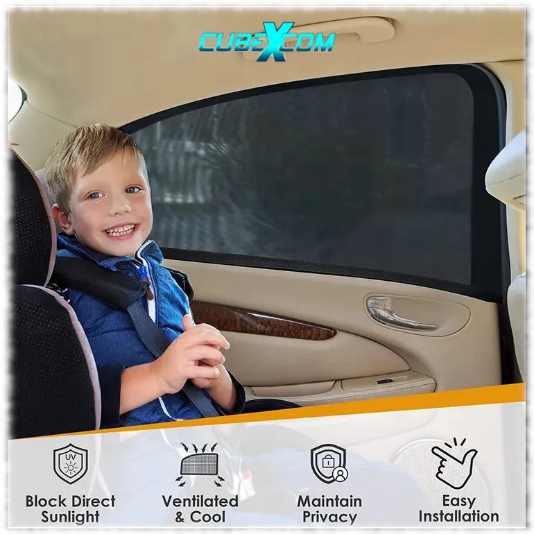 Luxe Auto Zonnescherm, Autoraamschaduwen voor baby, kinderen, volwassenen en huisdieren, 2 STUKS, Autoruit Zonwering, Universele zonnescherm Zonnewering, Auto Klamboe Gordijn, UV Zonbescherming Protectie, Anti-Verblinding, UNIVERSEEL