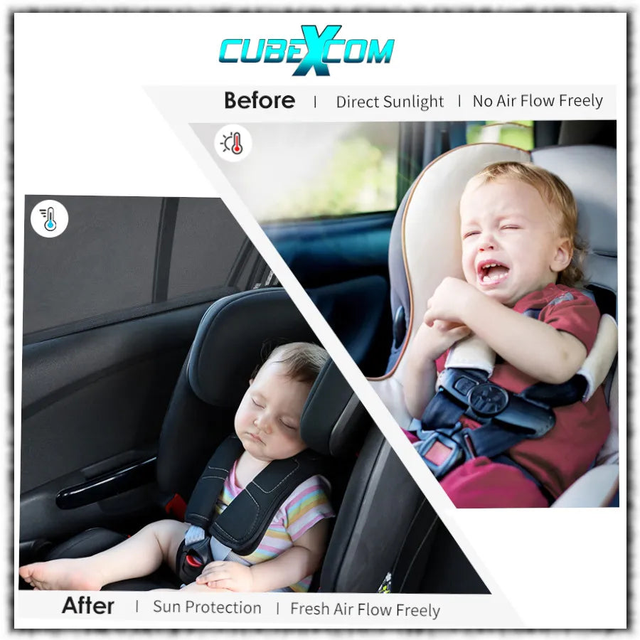Luxe Auto Zonnescherm, Autoraamschaduwen voor baby, kinderen, volwassenen en huisdieren, 2 STUKS, Autoruit Zonwering, Universele zonnescherm Zonnewering, Auto Klamboe Gordijn, UV Zonbescherming Protectie, Anti-Verblinding, UNIVERSEEL