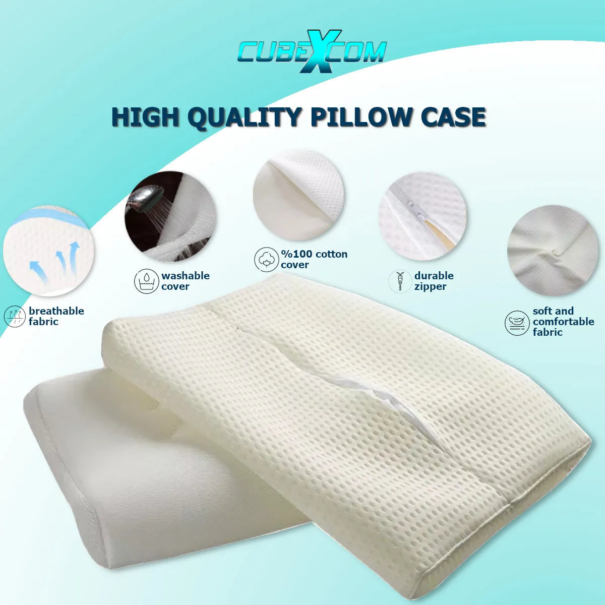 Hoofdkussens Traagschuim, Hoofdkussen Nekklachten, Slaapkussen, Ergonomisch Kussen, Memory Foam Kussen, Orthopedisch Kussen, Hoofdkussens, Moederdag Cadeautje, 50x34x11CM