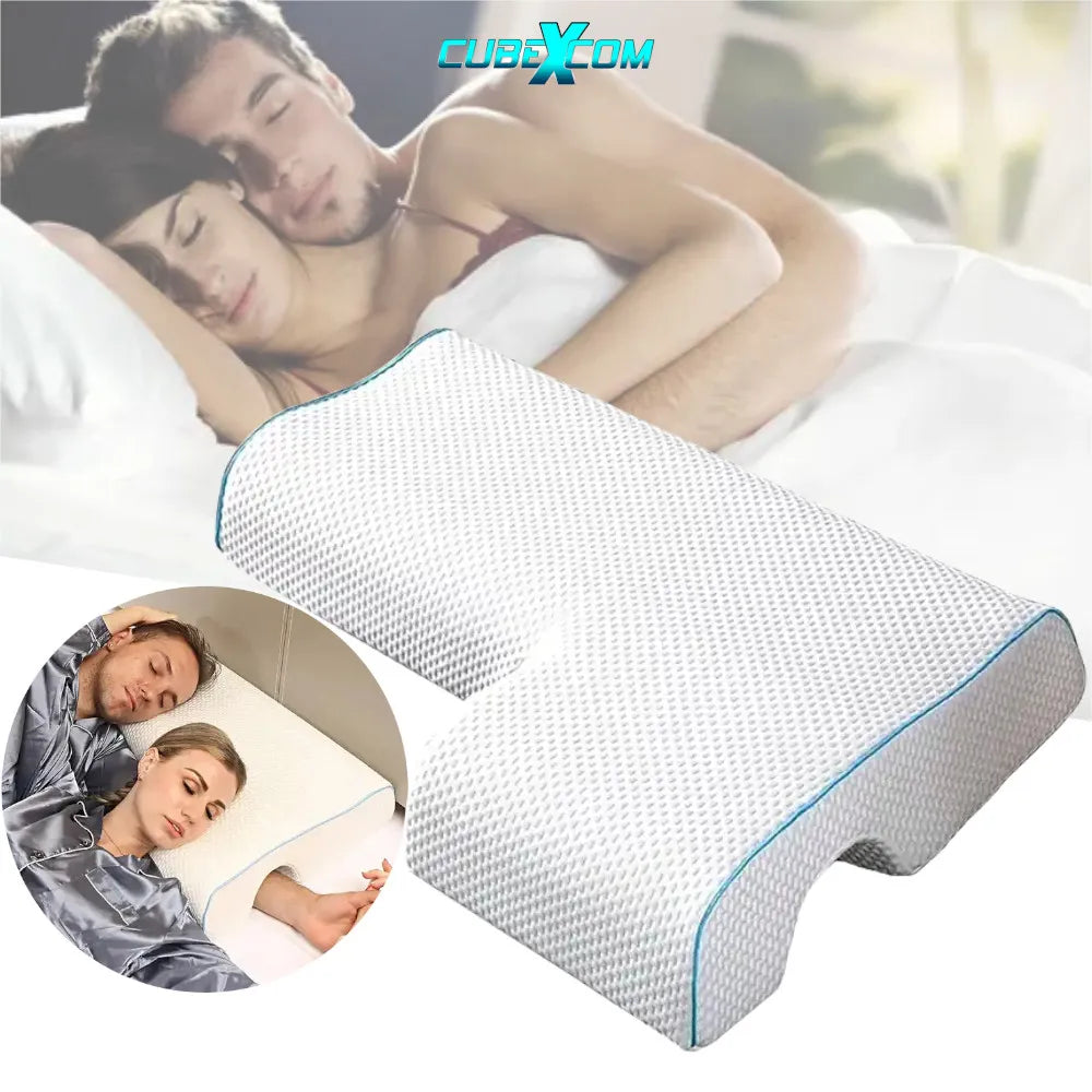 Hoofdkussens Traagschuim, Zijslaapkussen, Armsteun Kussen, Koppel Kussen, Hoofdkussen, Zijslaapkussen, Orthopedisch Slaapkussen, Kussens Voor Koppels, Koppelknuffelslaapkussen, Ergonomisch Antidrukkoppelkussen,Alleen geschikt voor LINKERARM