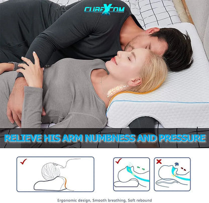 Hoofdkussens Traagschuim, Zijslaapkussen, Armsteun Kussen, Koppel Kussen, Hoofdkussen, Zijslaapkussen, Orthopedisch Slaapkussen, Kussens Voor Koppels, Koppelknuffelslaapkussen, Ergonomisch Antidrukkoppelkussen,Alleen geschikt voor LINKERARM