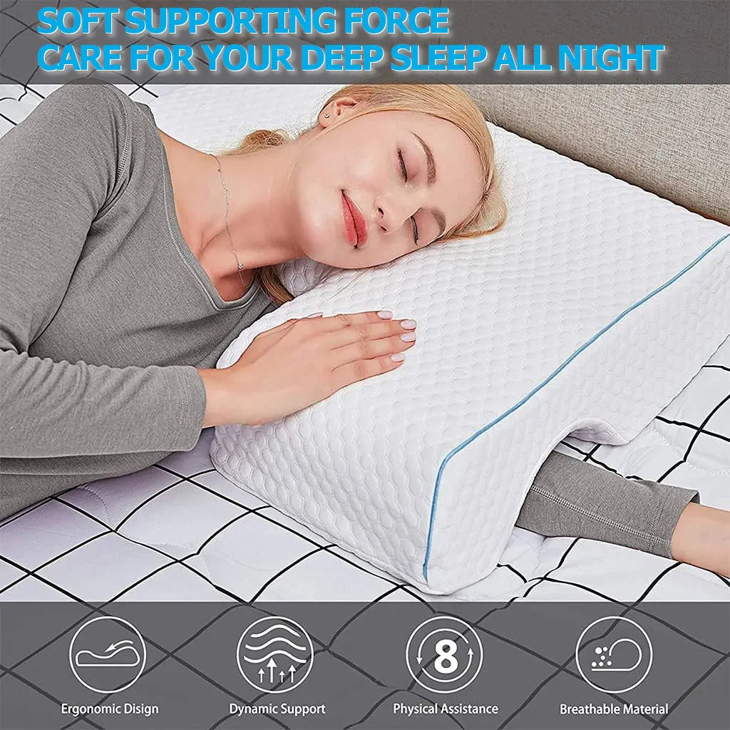 Hoofdkussens Traagschuim, Zijslaapkussen, Armsteun Kussen, Koppel Kussen, Hoofdkussen, Zijslaapkussen, Orthopedisch Slaapkussen, Kussens Voor Koppels, Koppelknuffelslaapkussen, Ergonomisch Antidrukkoppelkussen,Alleen geschikt voor LINKERARM