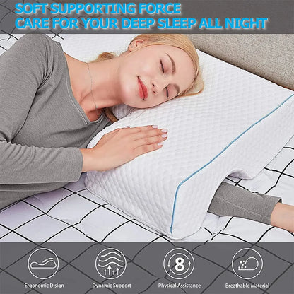 Hoofdkussens Traagschuim, Zijslaapkussen, Armsteun Kussen, Koppel Kussen, Hoofdkussen, Zijslaapkussen, Orthopedisch Slaapkussen, Kussens Voor Koppels, Koppelknuffelslaapkussen, Ergonomisch Antidrukkoppelkussen,Alleen geschikt voor LINKERARM
