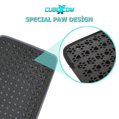 Kattenbakmat, Kattenbakmat Grit Opvanger, Kattenbakonderlegger, Dubbellaags, Urine En Waterdicht EVA-Materiaal, Kattenpootdesign, Beschermt Vloer En Tapijt, Gemakkelijk Te Reinigen, Groot Formaat, Grijs