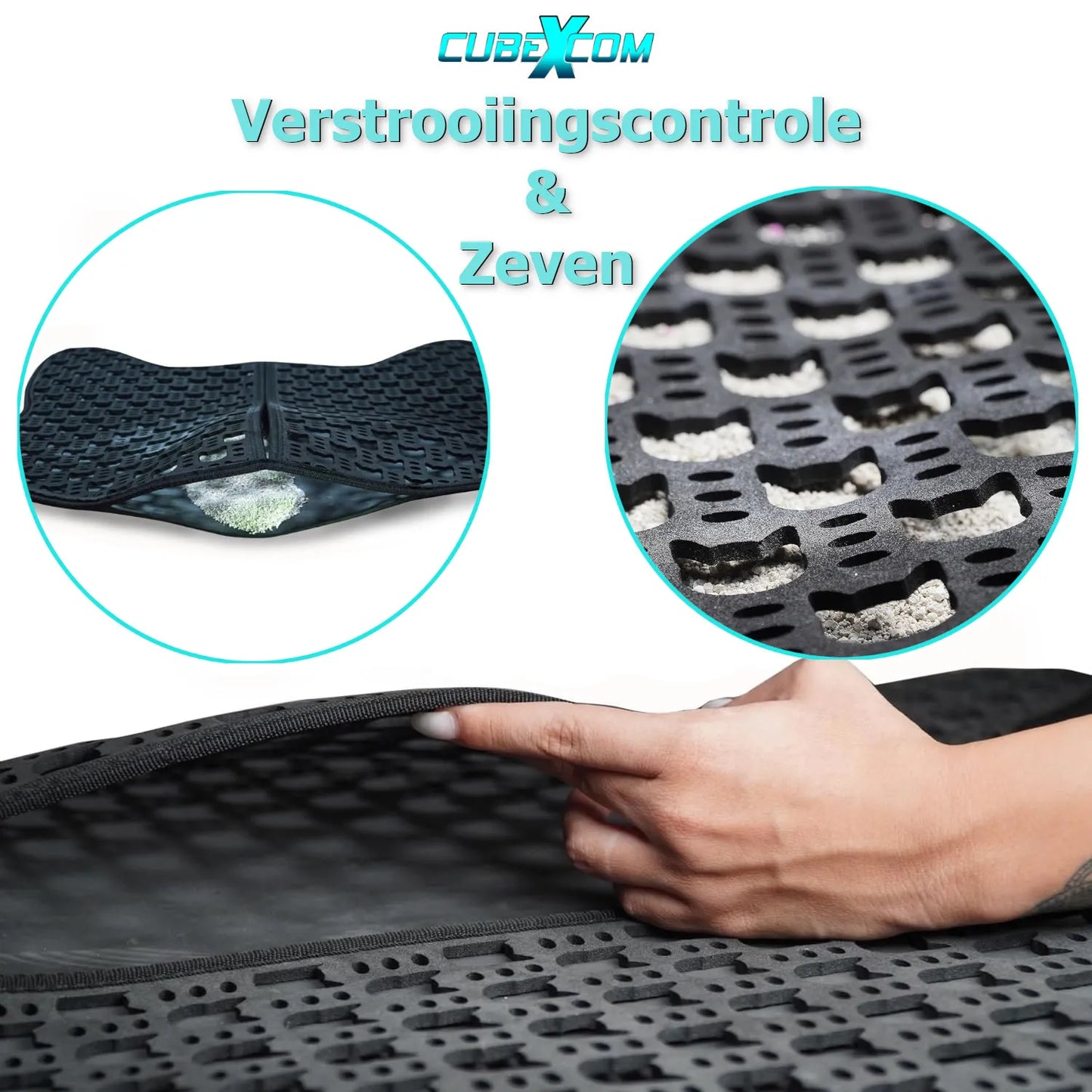 Kattenbakmat, Kattenbakmat Grit Opvanger, Kattenbakonderlegger, Dubbellaags, Urine En Waterdicht EVA-Materiaal, Kattenkopdesign, Beschermt Vloer En Tapijt, Gemakkelijk Te Reinigen, Groot Formaat, Grijs