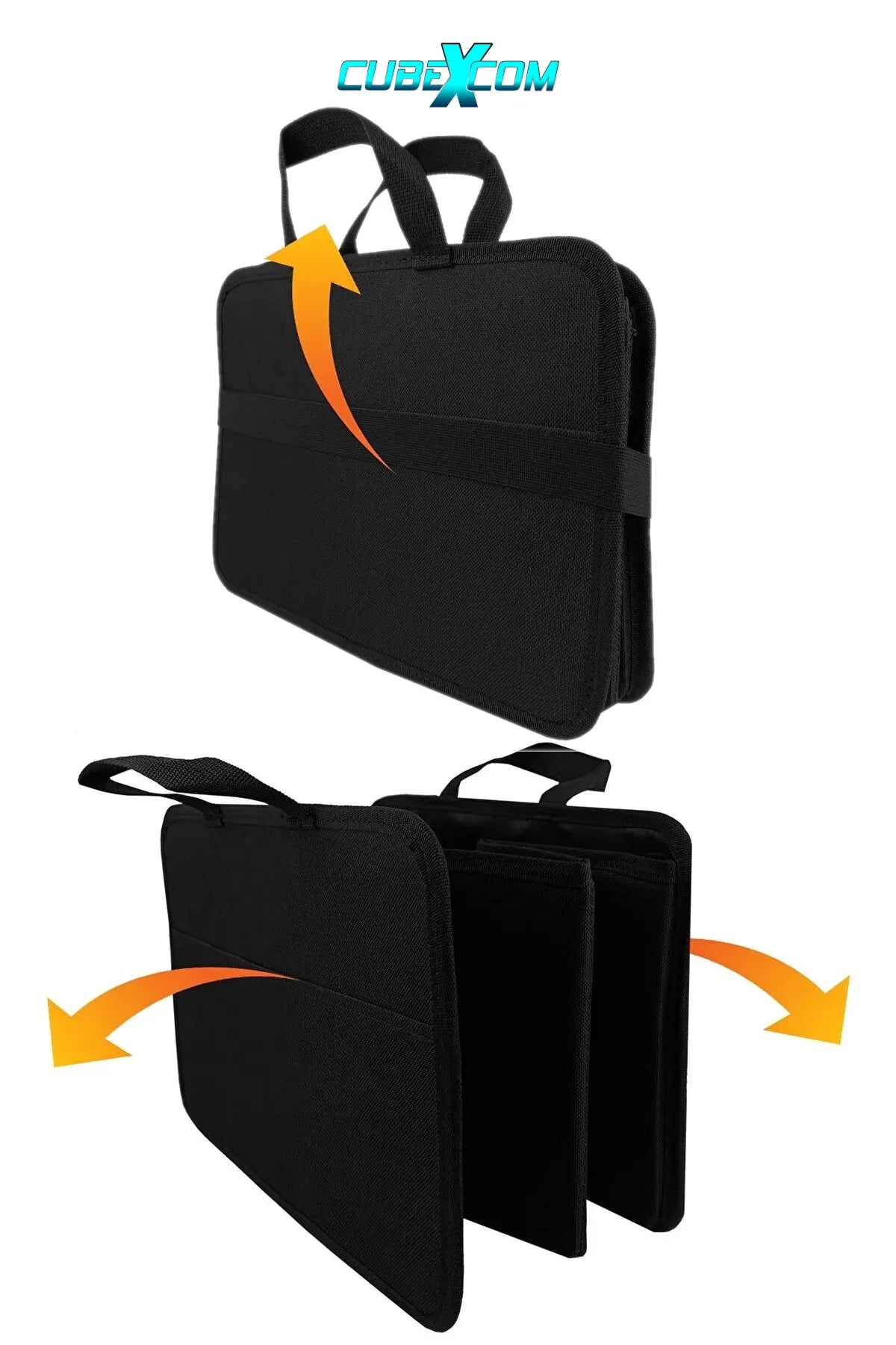 Kofferbak Organizer, Kofferbaktas, Kofferbak Organisator, Auto Kofferbak Organizer, Achterbak Organizer, Opvouwbare Organizer Auto met Vakken, Stabiele en Waterdichte Bodem met Anti-Slip Klittenband,