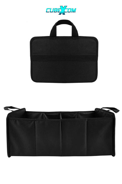 Kofferbak Organizer, Kofferbaktas, Kofferbak Organisator, Auto Kofferbak Organizer, Achterbak Organizer, Opvouwbare Organizer Auto met Vakken, Stabiele en Waterdichte Bodem met Anti-Slip Klittenband,