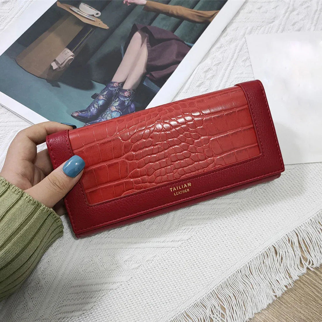 Portemonnee Dames, Portemonnee, Portefeuille Dames, Dames Pasjes Houder, Card Holder Wallet, Portefeuille Dames Met Kaarthouders, Pasjeshouder Vrouwen, LEREN PATROON