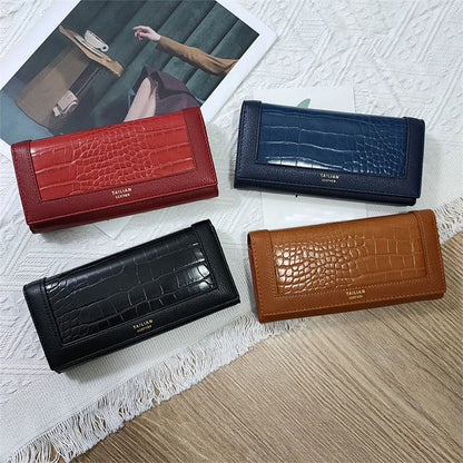 Portemonnee Dames, Portemonnee, Portefeuille Dames, Dames Pasjes Houder, Card Holder Wallet, Portefeuille Dames Met Kaarthouders, Pasjeshouder Vrouwen, LEREN PATROON