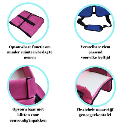 Reistafel voor Kinderen, Tekentafel, Tablethouder, Auto en Vliegtuig Reistafel voor Kinderen, Opvouwbaar, Autotafel, Organizers, Speeltafel, Eettafel, Auto Organizer voor Kinderen