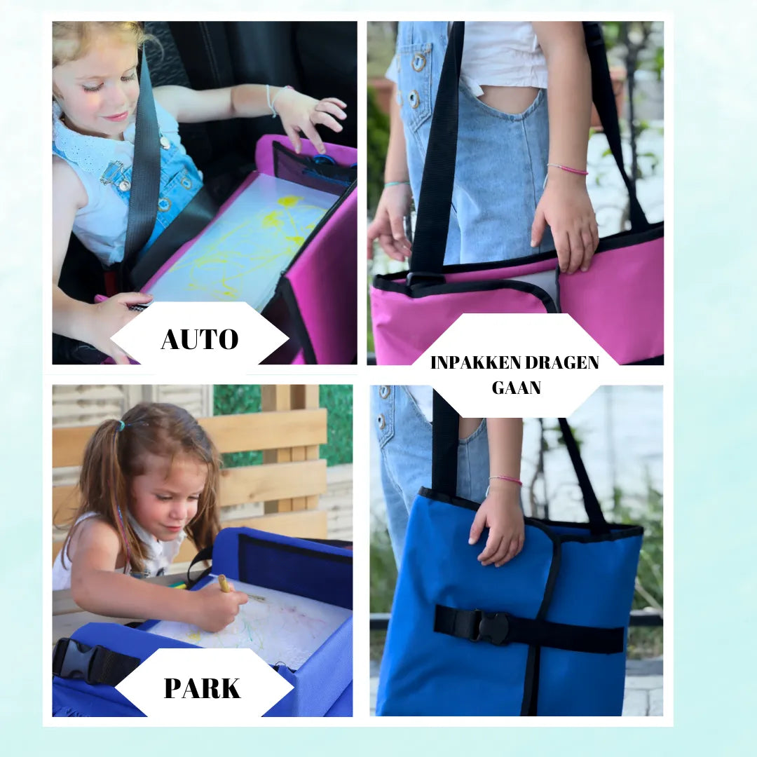 Reistafel voor Kinderen, Tekentafel, Tablethouder, Auto en Vliegtuig Reistafel voor Kinderen, Opvouwbaar, Autotafel, Organizers, Speeltafel, Eettafel, Auto Organizer voor Kinderen
