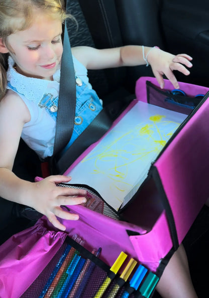 Reistafel voor Kinderen, Tekentafel, Tablethouder, Auto en Vliegtuig Reistafel voor Kinderen, Opvouwbaar, Autotafel, Organizers, Speeltafel, Eettafel, Auto Organizer voor Kinderen