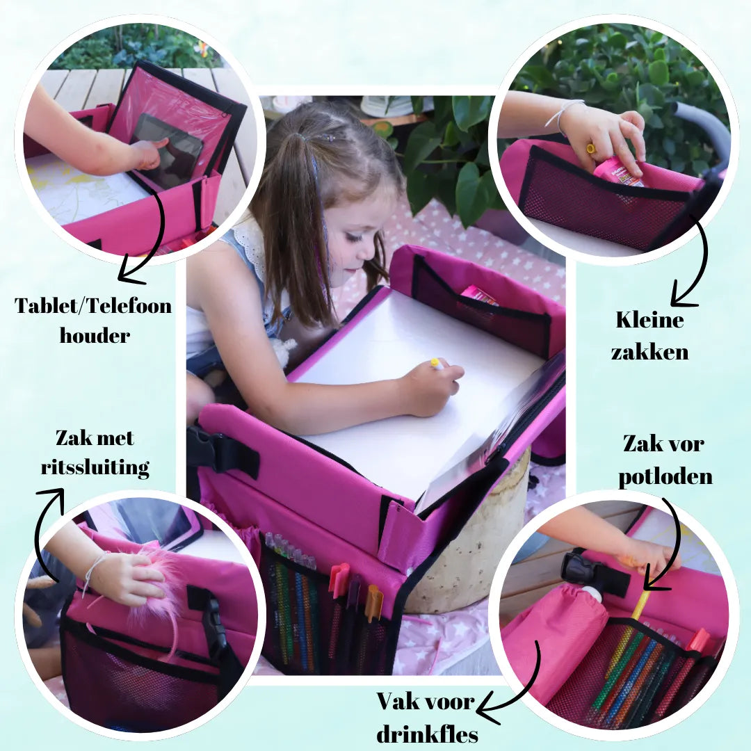 Reistafel voor Kinderen, Tekentafel, Tablethouder, Auto en Vliegtuig Reistafel voor Kinderen, Opvouwbaar, Autotafel, Organizers, Speeltafel, Eettafel, Auto Organizer voor Kinderen