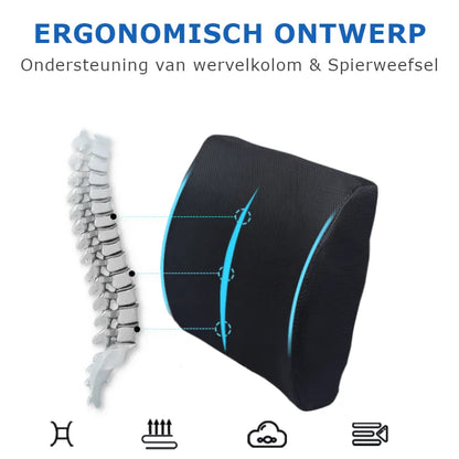 Rugkussen, Rugkussen Onderrug, HARDER PU-SPONS Lendekussen, Rugkussen Ergonomisch, Rugkussen Auto, Lendesteun auto, Rugkussen Orthopedisch, Rugkussen Stoel, Lendenkussen, Lendensteun, Supporting Foam Rugkussen, Ergonomische Bureaustoel