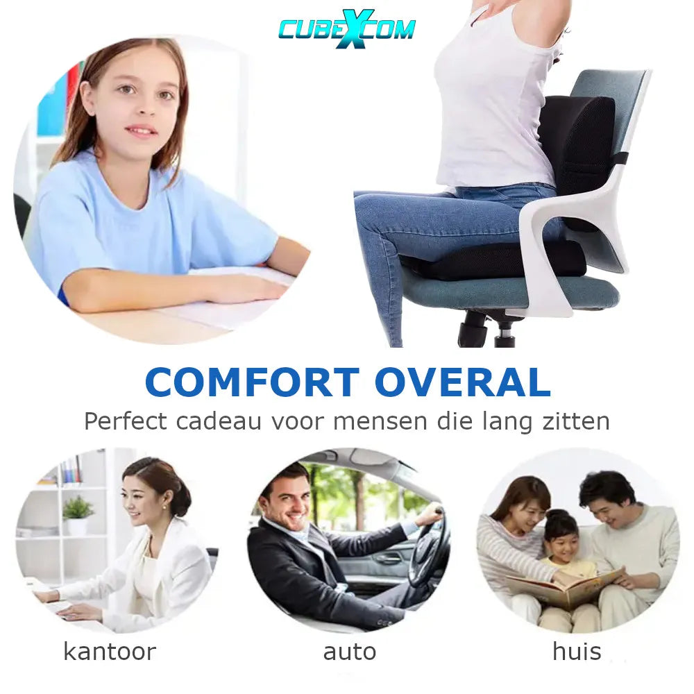Rugkussen, Rugkussen Onderrug, HARDER PU-SPONS Lendekussen, Rugkussen Ergonomisch, Rugkussen Auto, Lendesteun auto, Rugkussen Orthopedisch, Rugkussen Stoel, Lendenkussen, Lendensteun, Supporting Foam Rugkussen, Ergonomische Bureaustoel