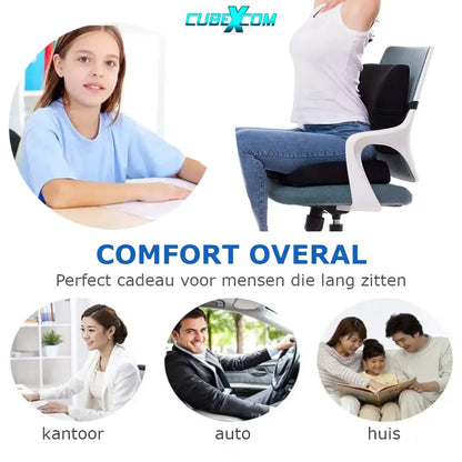 Rugkussen, Rugkussen Onderrug, HARDER PU-SPONS Lendekussen, Rugkussen Ergonomisch, Rugkussen Auto, Lendesteun auto, Rugkussen Orthopedisch, Rugkussen Stoel, Lendenkussen, Lendensteun, Supporting Foam Rugkussen, Ergonomische Bureaustoel