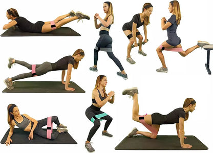 Weerstandsbanden Set, Resistance Band, Set van 3 stuks, Antislip Weerstandsbanden, Fitness Elastiek Booty Band, Weerstand Banden, Sport Banden, Home Workout, Stretch Band, met Opbergtasje