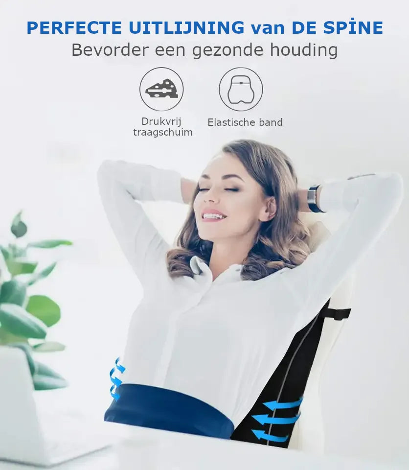 Zitkussen en Rugkussen, Orthopedisch Ergonomisch Traagschuim Stoelkussen, Rugkussen Onderrug, Lendenkussen, Wigkussen, Coccyx Kussen, Bureaustoelkussen , Autostoelkussen, Zwangerschapskussen, TWEE PRODUCTEN SAMEN