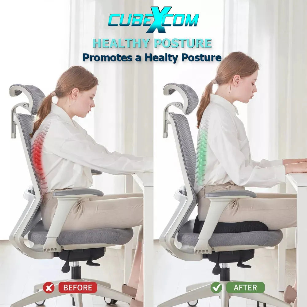 Zitkussen, Orthopedisch Ergonomisch Traagschuim Stoelkussen, Zitkussen Bureaustoel, Comfortabel Memory Foam Steunkussen, Wigkussen, Coccyx Kussen, Bureaustoelkussen , Autostoelkussen, Stuitkussen, İschiaskussen, Zwangerschapskussen