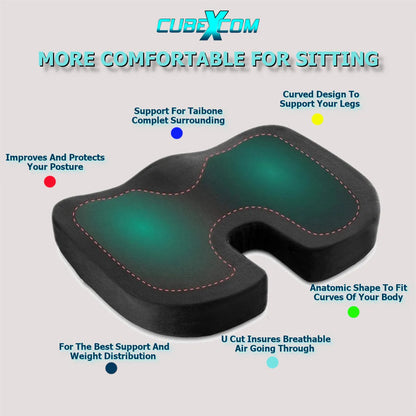 Zitkussen, Orthopedisch Ergonomisch Traagschuim Stoelkussen, Comfortabel Memory Foam Steunkussen, Wigkussen, Coccyx Kussen, Bureaustoelkussen , Autostoelkussen, Stuitkussen, İschiaskussen, Zwangerschapskussen, Moederdag Cadeautje