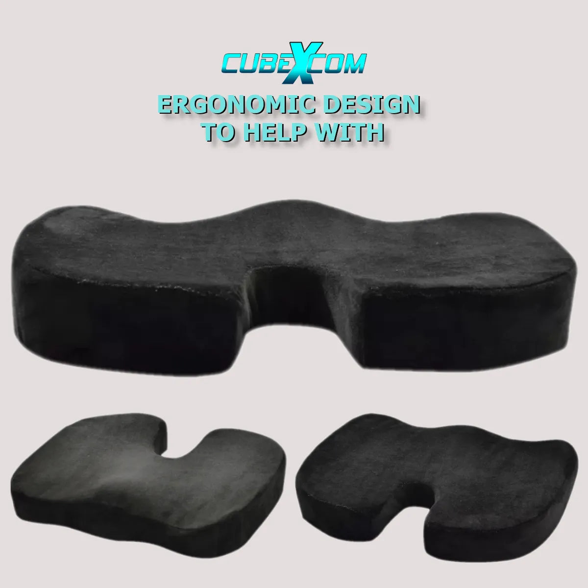 Zitkussen, Orthopedisch Ergonomisch Traagschuim Stoelkussen, Comfortabel Memory Foam Steunkussen, Wigkussen, Coccyx Kussen, Bureaustoelkussen , Autostoelkussen, Stuitkussen, İschiaskussen, Zwangerschapskussen, Moederdag Cadeautje