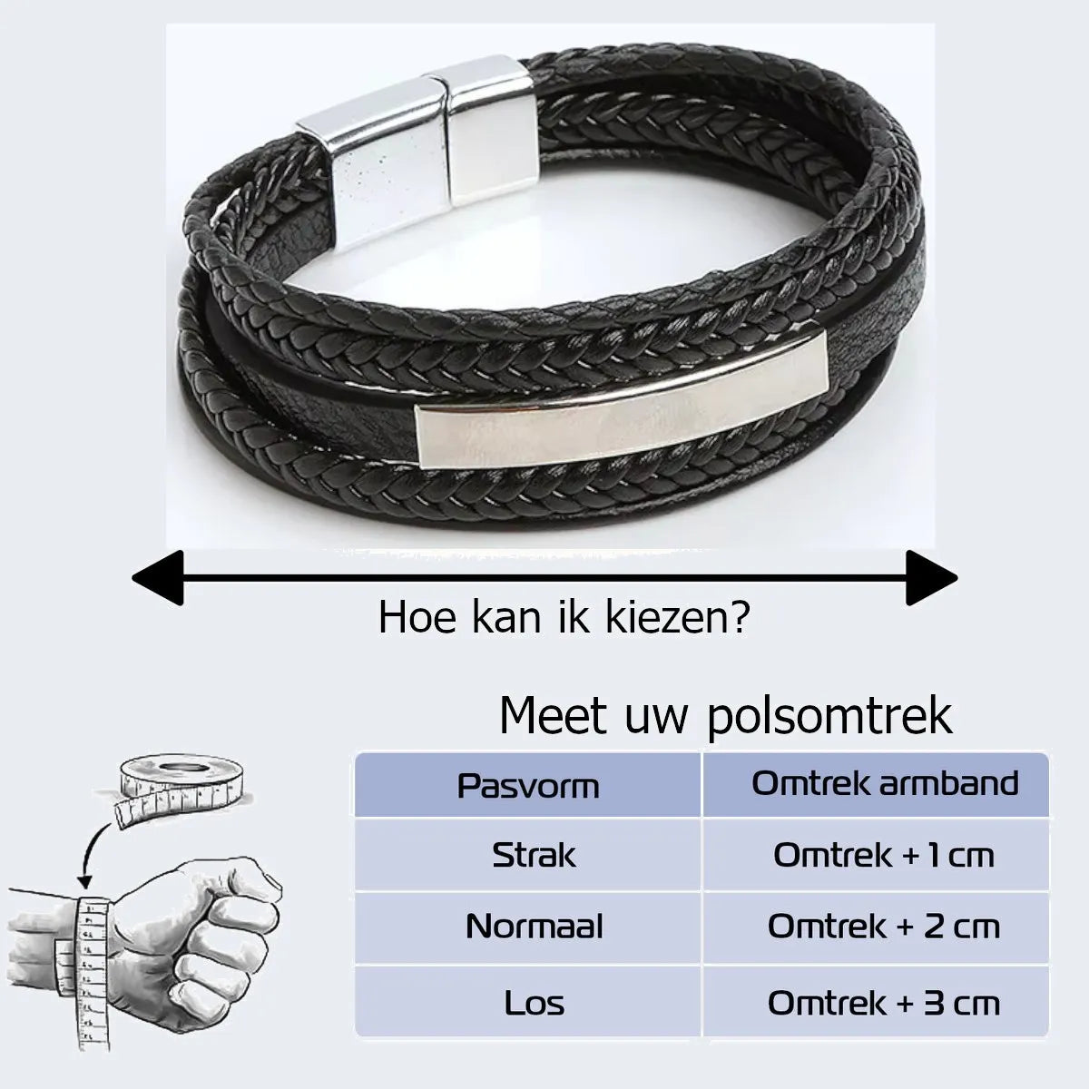 Armband, Armband Heren, Roestvrij Staal, Armbanden, Leren Armband Heren, Leren Armband, Leren Armbanden, Armbandje, Kunstleer, Mannen, Magnetische Sluiting, +2 CM Verlengstuk, Verjaardag, Vaderdag, Valentijnsdag, Cadeautje