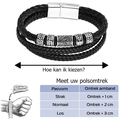KHRONOX® Armband, Armband Heren, Natuurstenen, Armbanden, Leren Armband Heren, Leren Armband, Leren Armbanden, Armbandje, Kunstleer, Mannen, Magnetische Sluiting, + 2 CM Verlengstuk, Verjaardag, Vaderdag, Valentijnsdag, Cadeautje