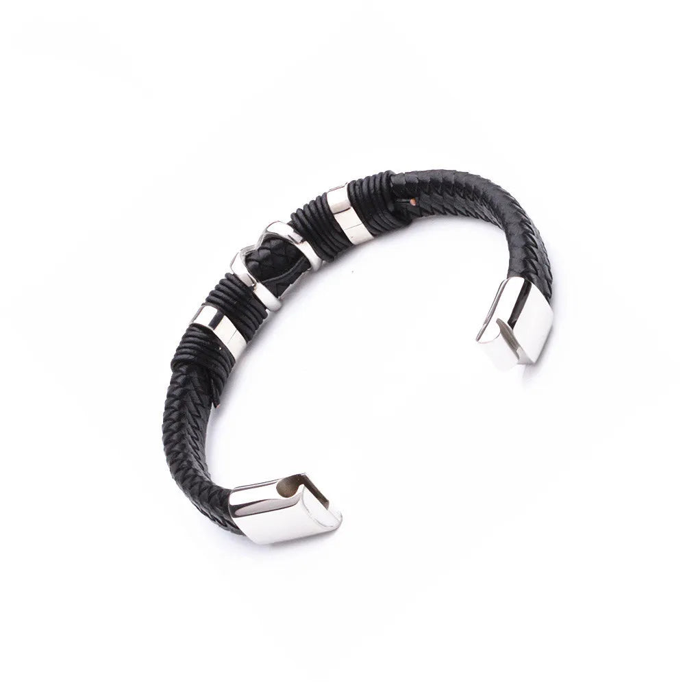 KHRONOX® Armband, Armband Heren, Natuurstenen, Armbanden, Leren Armband Heren, Leren Armband, Leren Armbanden, Armbandje, Kunstleer, Mannen, Magnetische Sluiting, + 2 CM Verlengstuk, Verjaardag, Vaderdag, Valentijnsdag, Cadeautje