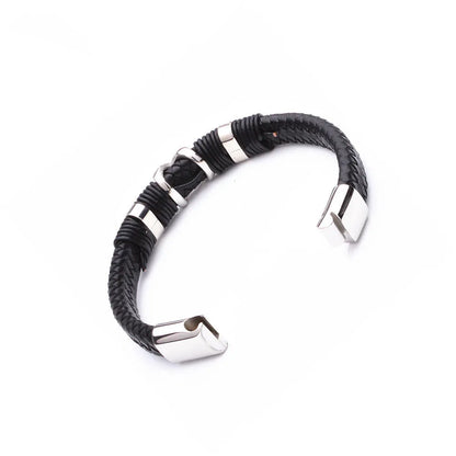 KHRONOX® Armband, Armband Heren, Natuurstenen, Armbanden, Leren Armband Heren, Leren Armband, Leren Armbanden, Armbandje, Kunstleer, Mannen, Magnetische Sluiting, + 2 CM Verlengstuk, Verjaardag, Vaderdag, Valentijnsdag, Cadeautje