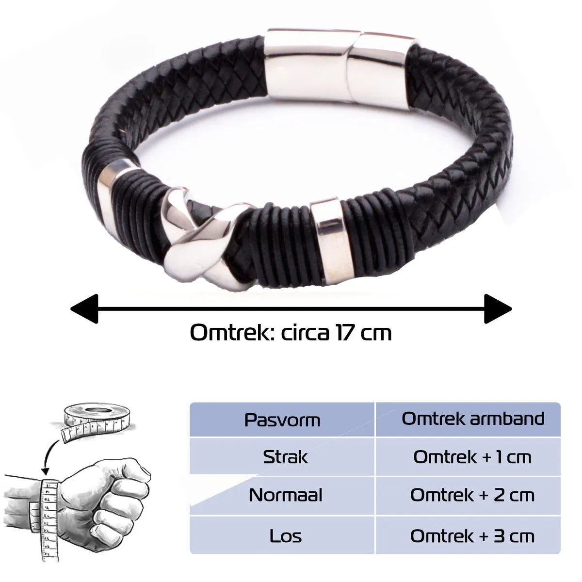 KHRONOX® Armband, Armband Heren, Natuurstenen, Armbanden, Leren Armband Heren, Leren Armband, Leren Armbanden, Armbandje, Kunstleer, Mannen, Magnetische Sluiting, + 2 CM Verlengstuk, Verjaardag, Vaderdag, Valentijnsdag, Cadeautje