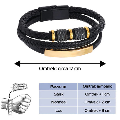 Armband, Armband Heren, Roestvrij Staal, Armbanden, Leren Armband Heren, Leren Armband, Leren Armbanden, Armbandje, Kunstleer, Mannen, Magnetische Sluiting, + 2 CM Verlengstuk, Verjaardag, Vaderdag Valentijnsdag, Cadeautje