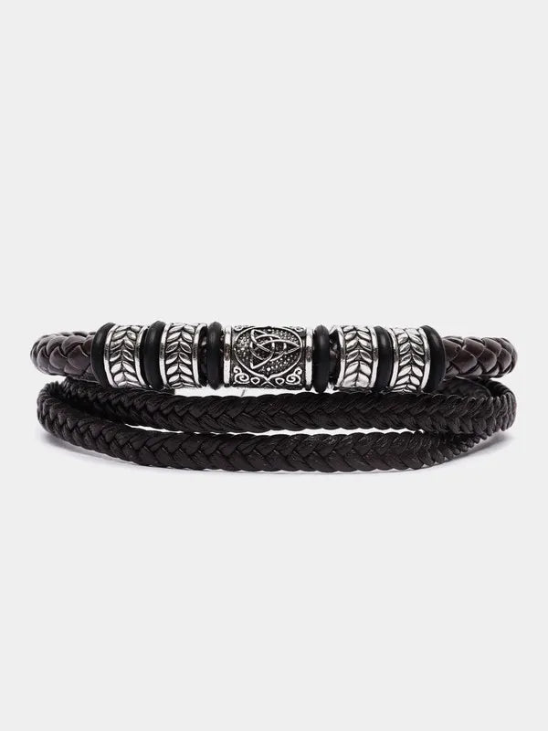 KHRONOX® Armband, Armband Heren, Natuurstenen, Armbanden, Leren Armband Heren, Leren Armband, Leren Armbanden, Armbandje, Kunstleer, Mannen, Magnetische Sluiting, + 2 CM Verlengstuk, Verjaardag, Vaderdag, Valentijnsdag, Cadeautje
