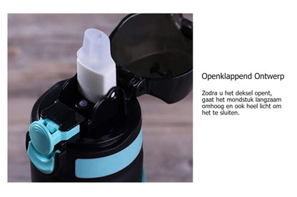 KHRONOX® Drinkfles, Waterfles, Drinkflessen, Waterflessen, Lekvrij, BPA Vrij, Drinkfles Volwassenen, Water Bottle, Drinkflessen Volwassenen, Drinkfles Met Rietje Volwassenen, UNIEK RIETJE, 750 ML