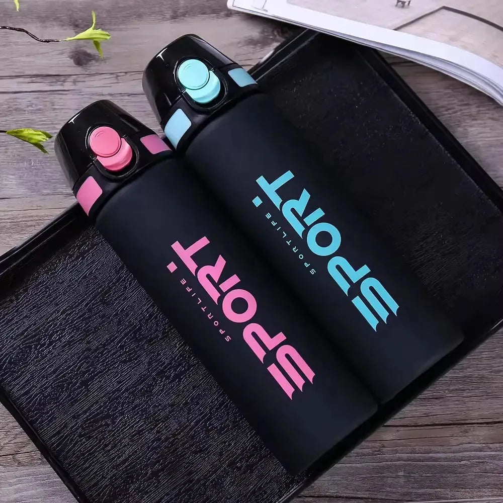 KHRONOX® Drinkfles, Waterfles, Drinkflessen, Waterflessen, Lekvrij, BPA Vrij, Drinkfles Volwassenen, Water Bottle, Drinkflessen Volwassenen, Drinkfles Met Rietje Volwassenen, UNIEK RIETJE, 750 ML