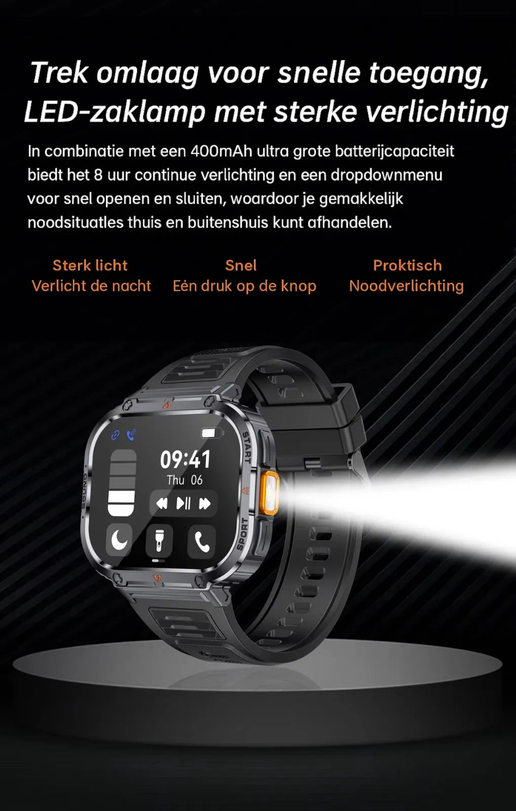 Smartwatch Dames en Heren, Horloge, Smartwatch Bluetooth, Sporthorloge, Horloge Heren en Dames, Activity Tracker, IPS Scherm, WATERDICHT, 30 Dagen Batterij, Smartwatches geschikt voor IOS, Android