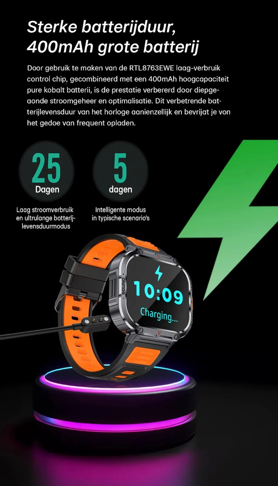 Smartwatch Dames en Heren, Horloge, Smartwatch Bluetooth, Sporthorloge, Horloge Heren en Dames, Activity Tracker, IPS Scherm, WATERDICHT, 30 Dagen Batterij, Smartwatches geschikt voor IOS, Android