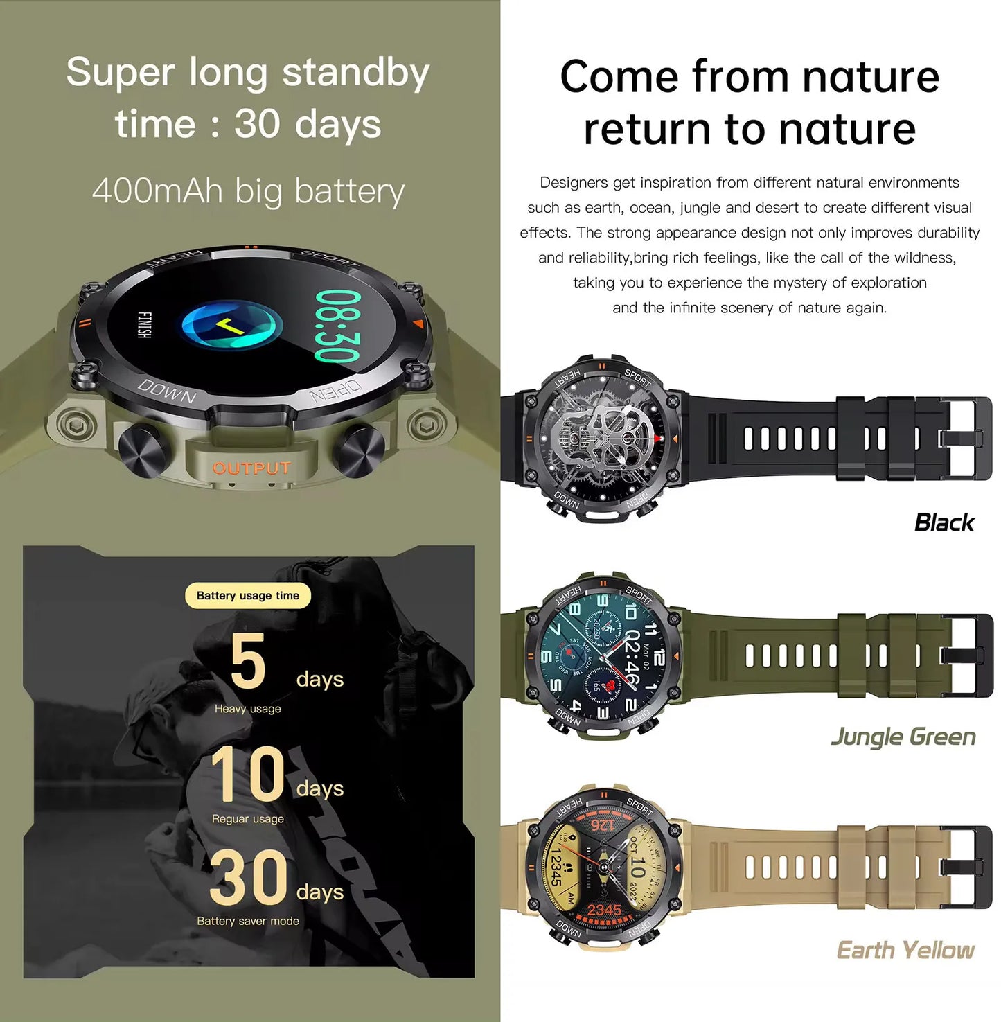 Smartwatch Dames en Heren, Horloge, Smartwatch Bluetooth, Sporthorloge, Horloge Heren en Dames, Activity Tracker, IPS Scherm, WATERDICHT, 30 Dagen Batterij, Smartwatches geschikt voor IOS, Android