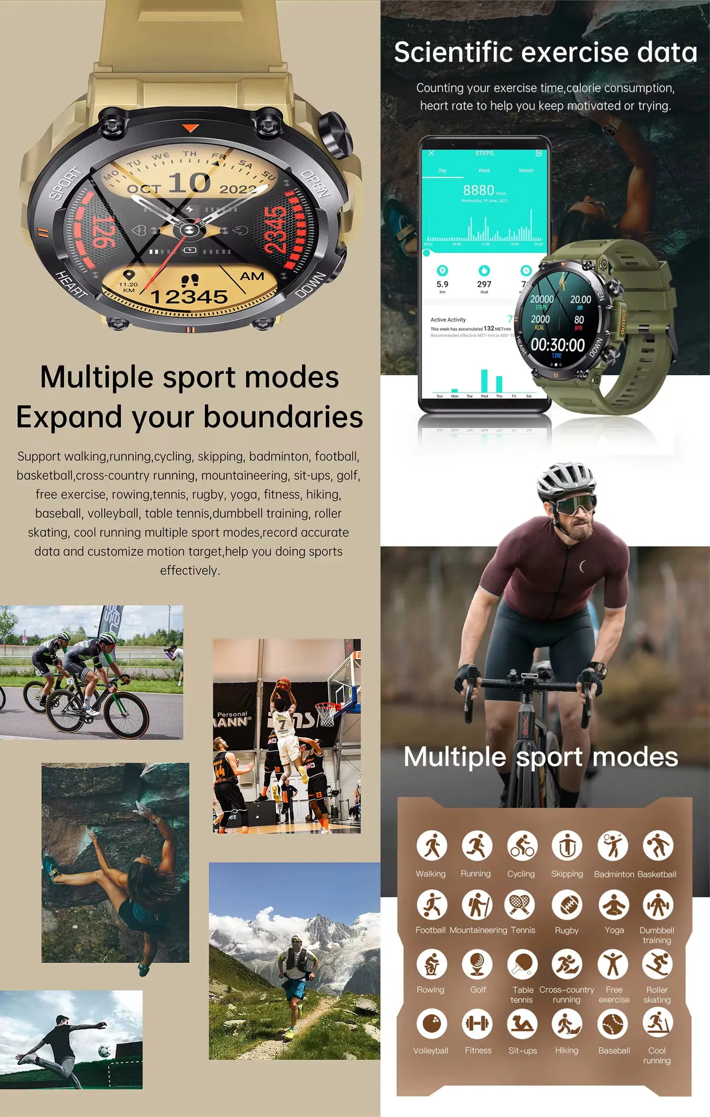 Smartwatch Dames en Heren, Horloge, Smartwatch Bluetooth, Sporthorloge, Horloge Heren en Dames, Activity Tracker, IPS Scherm, WATERDICHT, 30 Dagen Batterij, Smartwatches geschikt voor IOS, Android